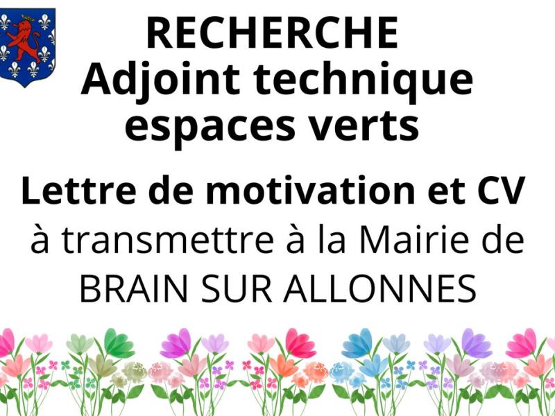OFFRE D'EMPLOI - Adjoint technique - spécialité espaces verts 🌳