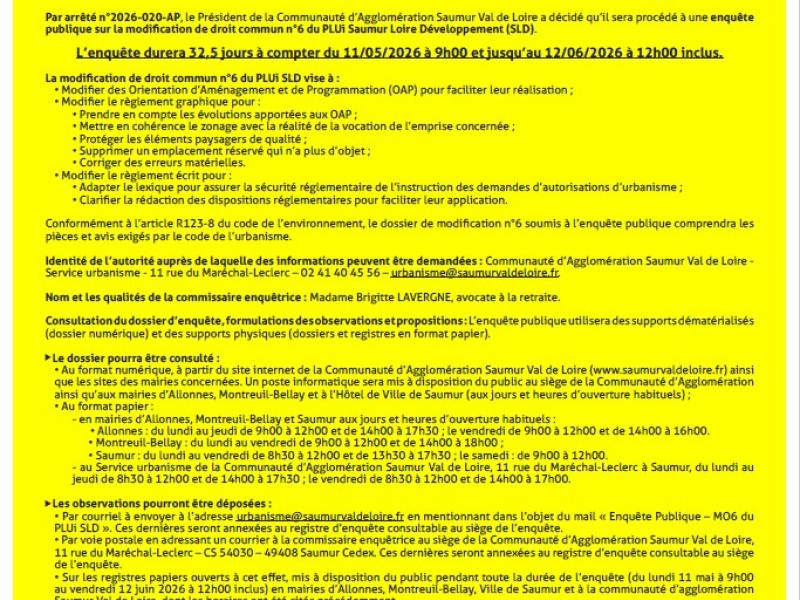 PLUi SLD - MO6 - Enquête publique