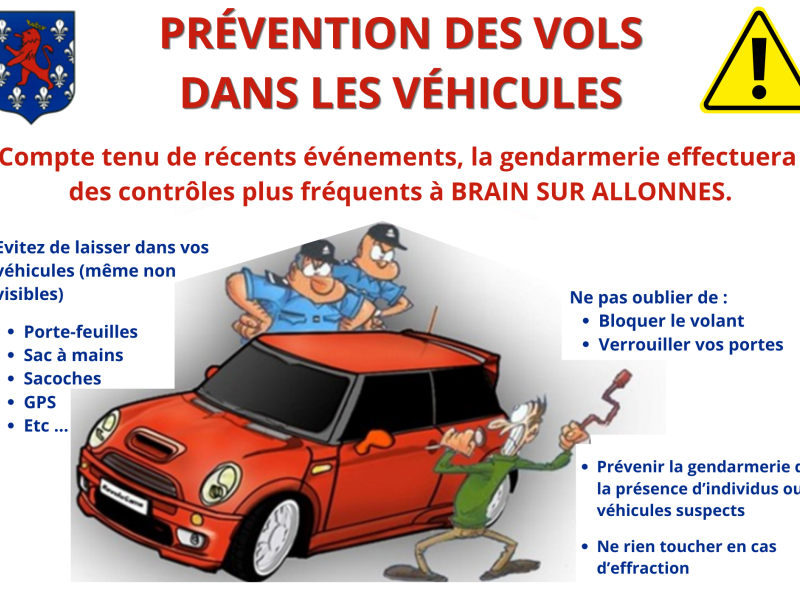 PRÉVENTION DES VOLS DANS LES VÉHICULES